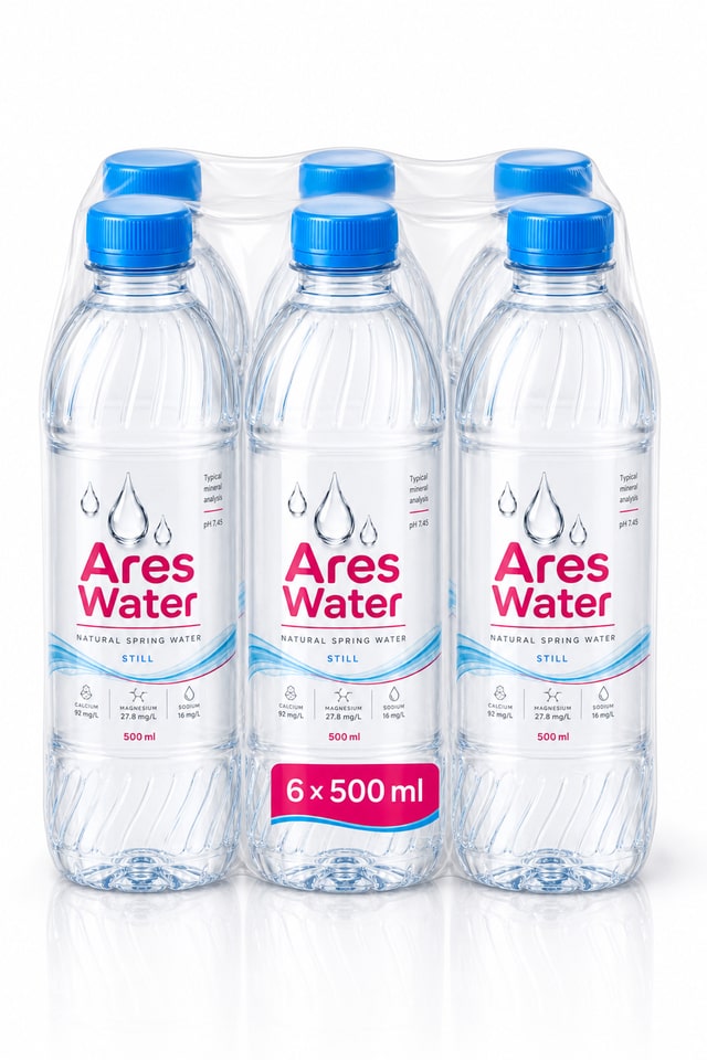 Ares Water six-pack of 500ml bottles